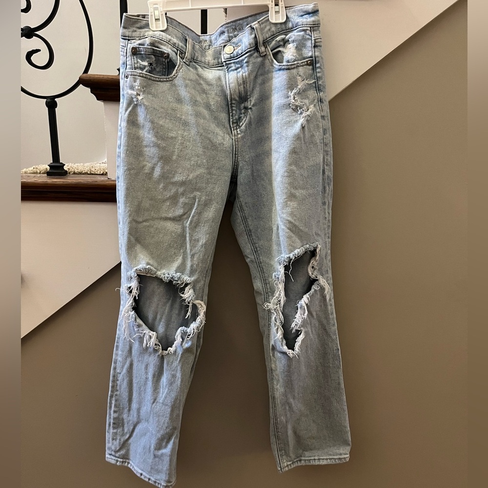 American Eagle Outfitters Ripped Light Wash Jeans
